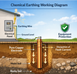 Chemical Earthing Working Diagram